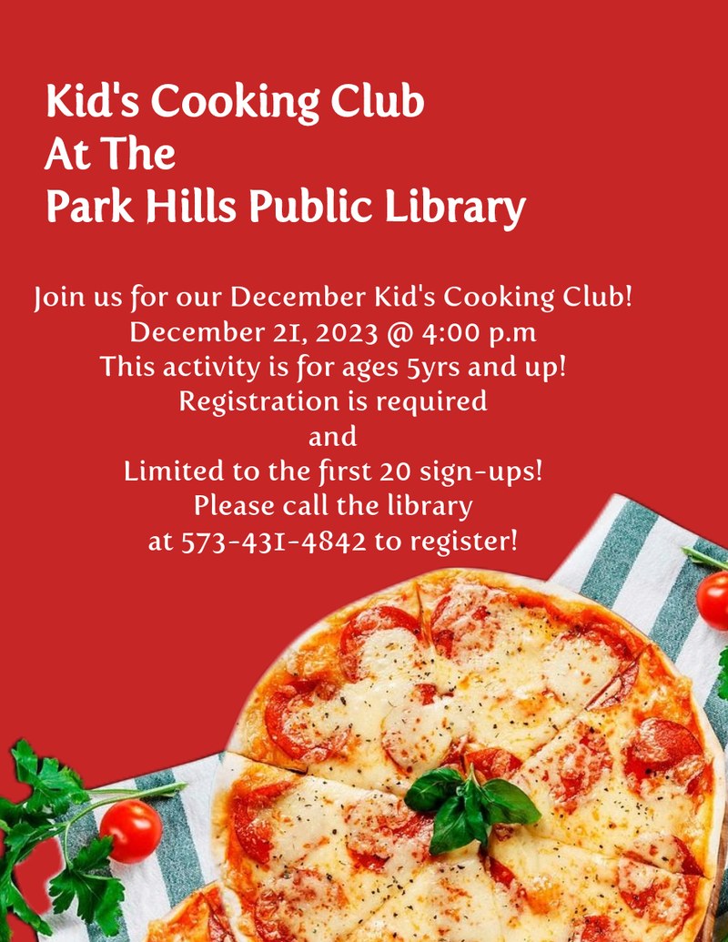 December Kid's Cooking Club!