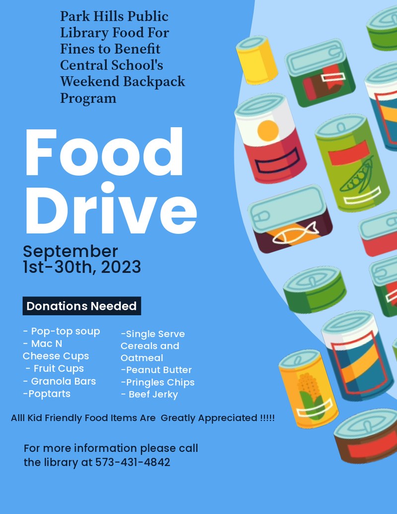 September Food For Fines Food Drive