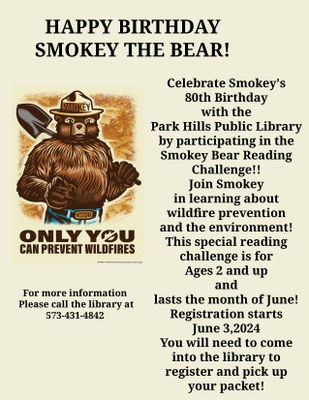 Smokey the Bear 80th Birthday Reading Challenge